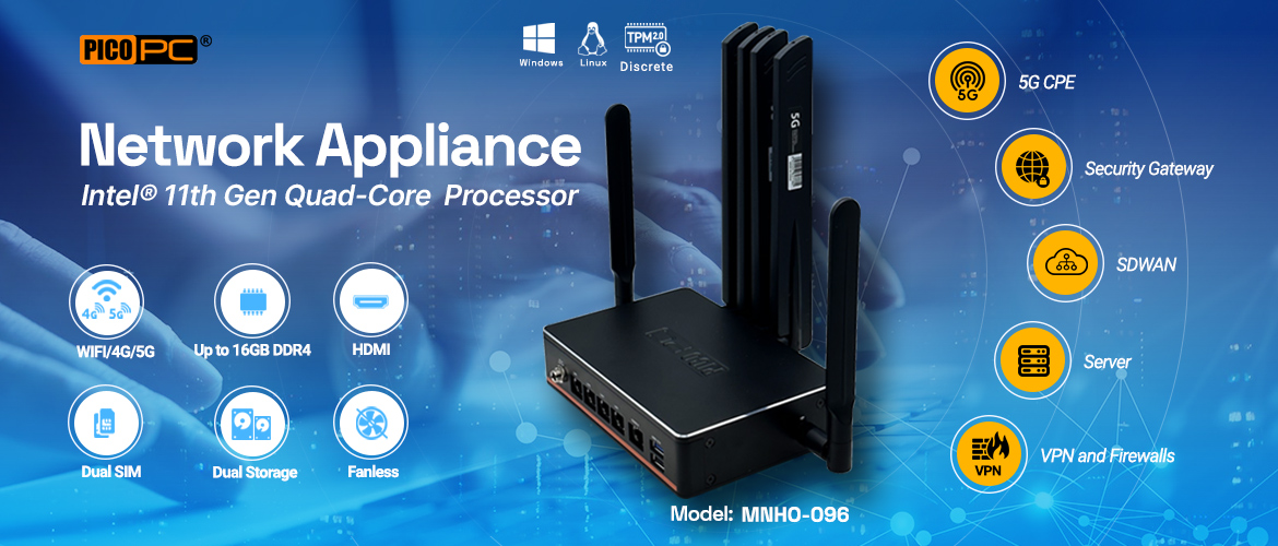 Intel® N5105 4 LAN i211 5G CPE Fanless Network Appliance SD-WAN Security Gateway with TPM