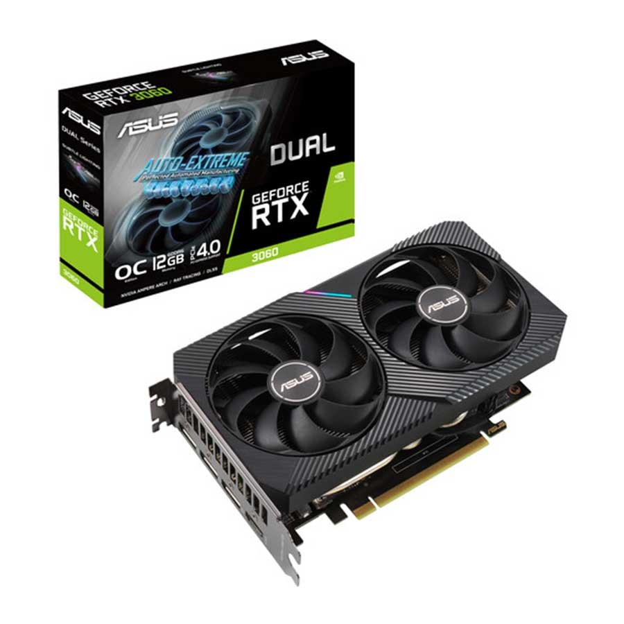 ASUS DUAL-RTX3060-O12G-V2-OC 12GB GDDR6 PCIe 4.0 4x Displays Graphics Card