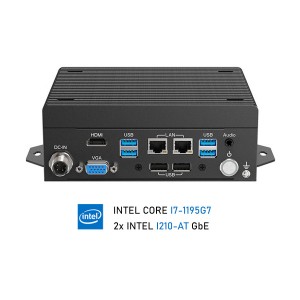 11th Gen Intel® I7-1195G7 Fanless Industrial Appliance with 4 LAN, 6x COM, 2x Displays-MNHO-104