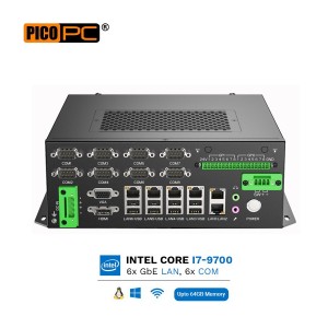 Intel® i7-9700 6 LAN, 6 COM, 8 USB 16 Opto-isolated DIO Wifi Machine Vision System-MNHO-124