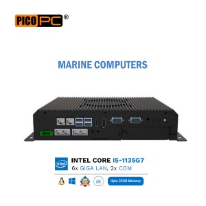 Intel® Core™ i5-1135G7, 6 LAN, Fanless, DNV Certified Marine Computer-MNHO-141