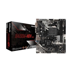 Asrock B450M-HDV R4.0 AM4 DDR4 Micro ATX Motherboard-MTHO-029