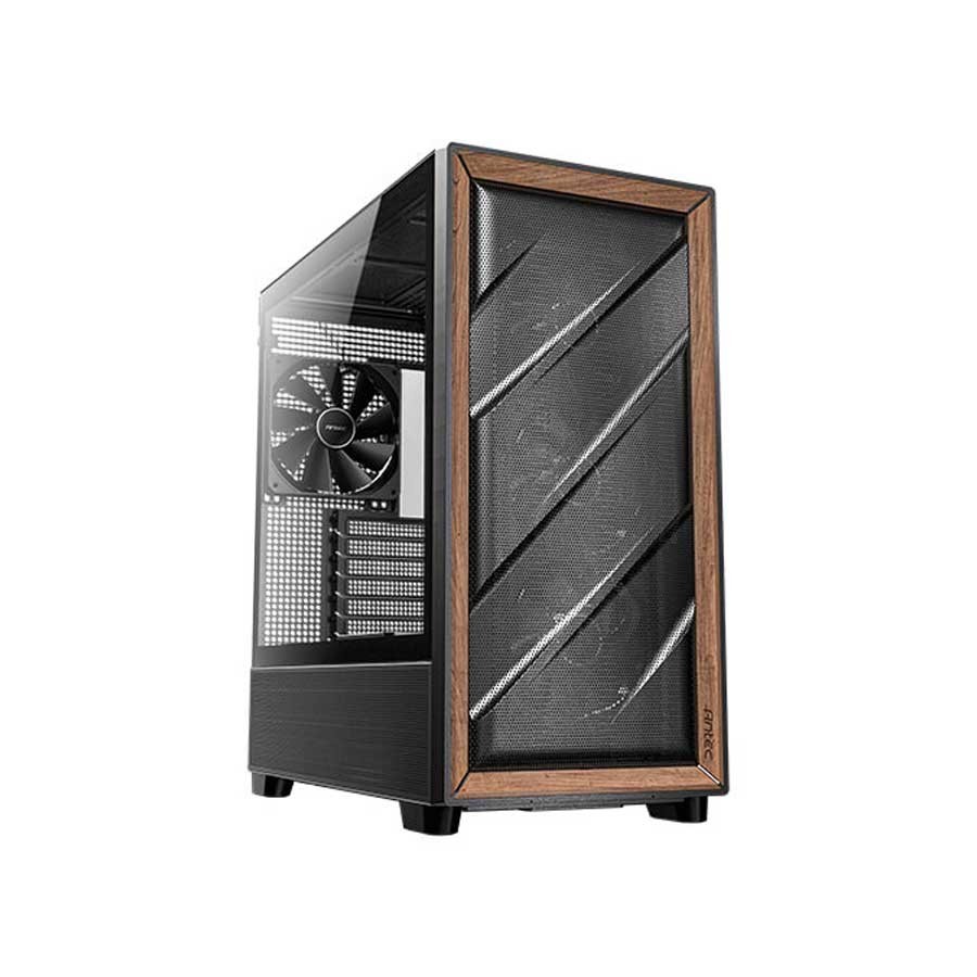 Antec FLUX ARGB E-ATX, Wood Mesh Front, 5 Fans, Mid-Tower Gaming Case