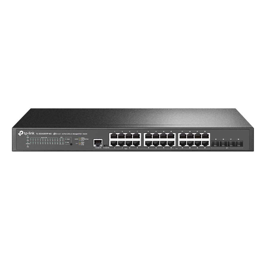 TP-Link TL-SG3428XPP-M2 24× 2.5GbE, 4× SFP+ with 16 PoE+, 8 PoE++, L2+ Managed Switch