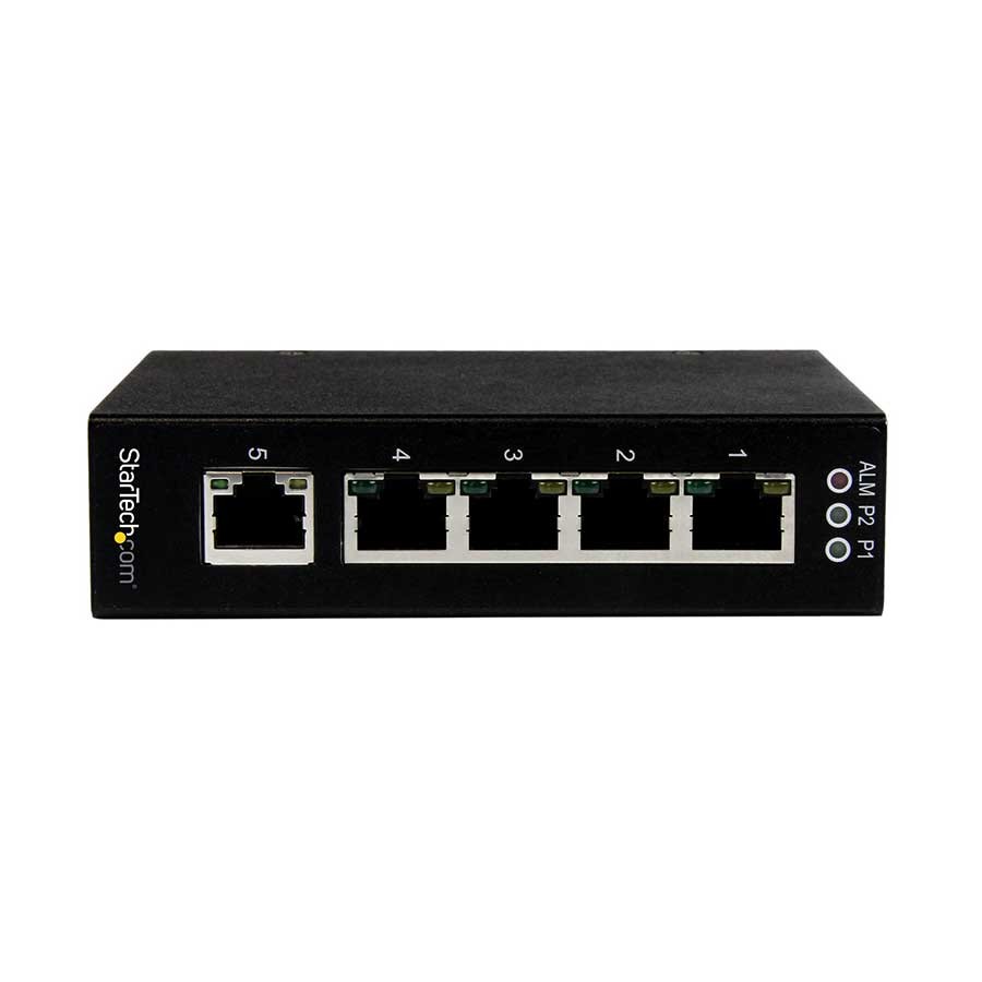 Startech 5 Port Unmanaged Industrial Gigabit Ethernet DIN Rail / Wall-Mountable Switch