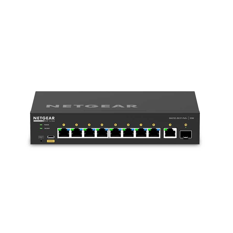 Netgear AV Line M4250 GSM4210PD-100EUS 8-Port Gigabit PoE+, 1x SFP, 1x RJ45 Managed Switch